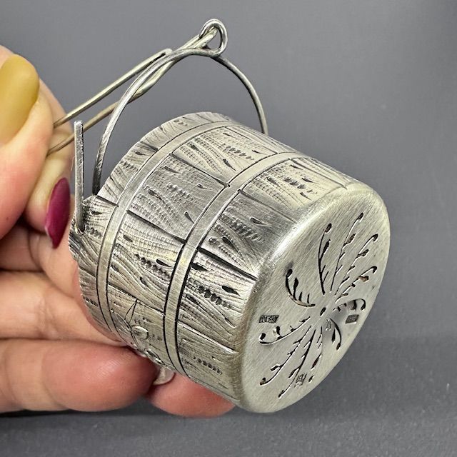 Ситечко для чая S.F.A.M. 5 см 1910 гг. серебрение Франция