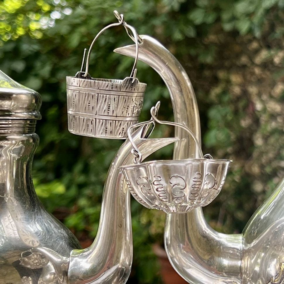 Ситечко для чая S.F.A.M. 5 см 1910 гг. серебрение Франция