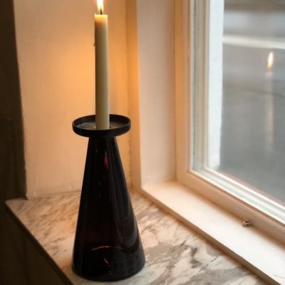 Ваза подсвечник 23 см SEA Glosbruk марганец