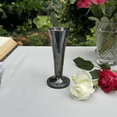 Ваза на один цветок мельхиор патина 13 см