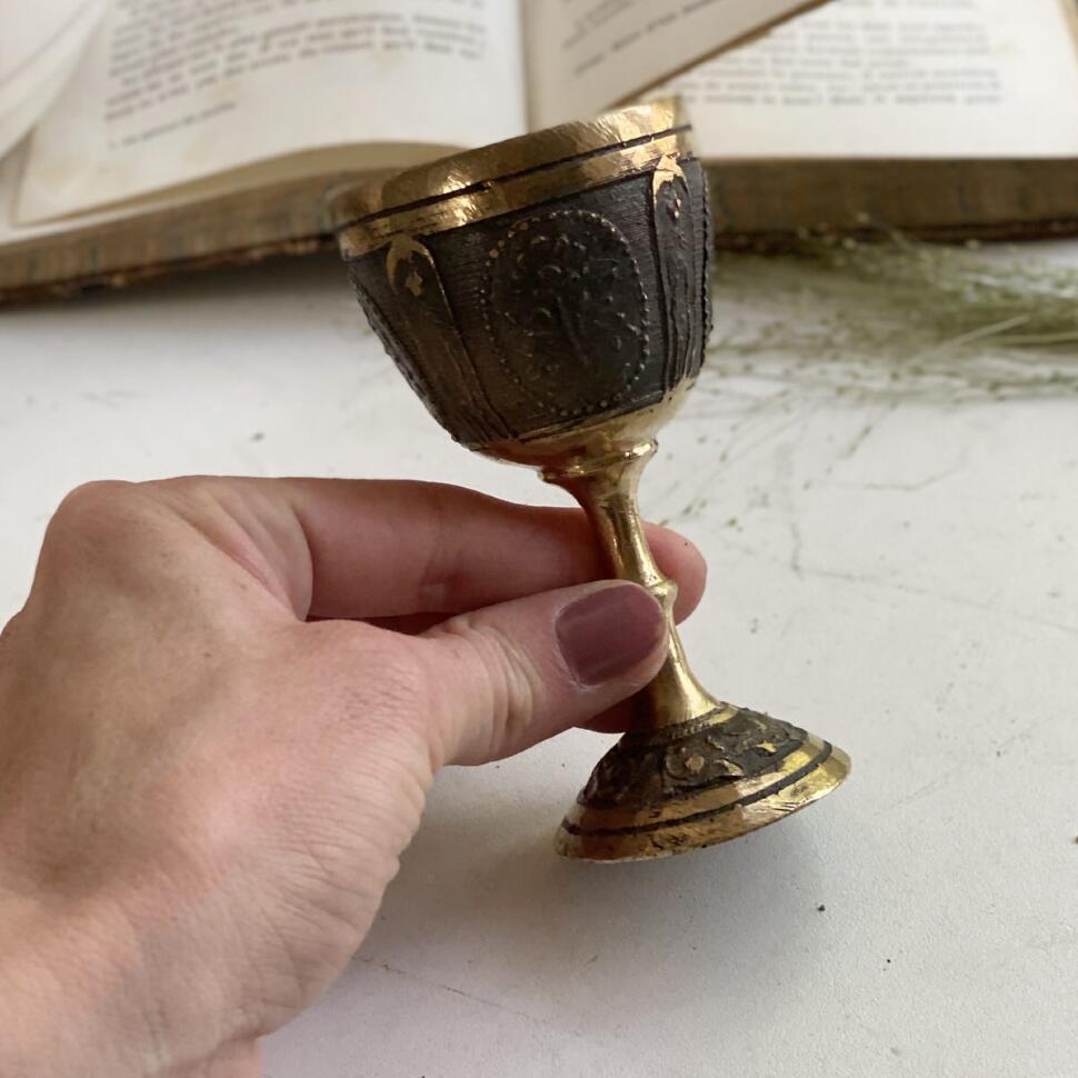 Рюмка 75 мл Цветы латунь чернение