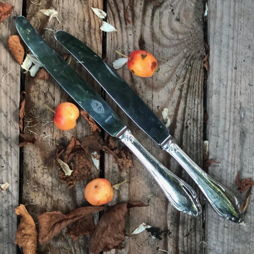 Нож столовый 21,5 см сталь серебрение 60