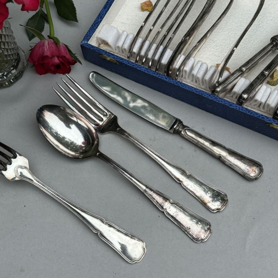 Ложка столовая 21 см Govaers Bruxelles серебрение сталь Бельгия