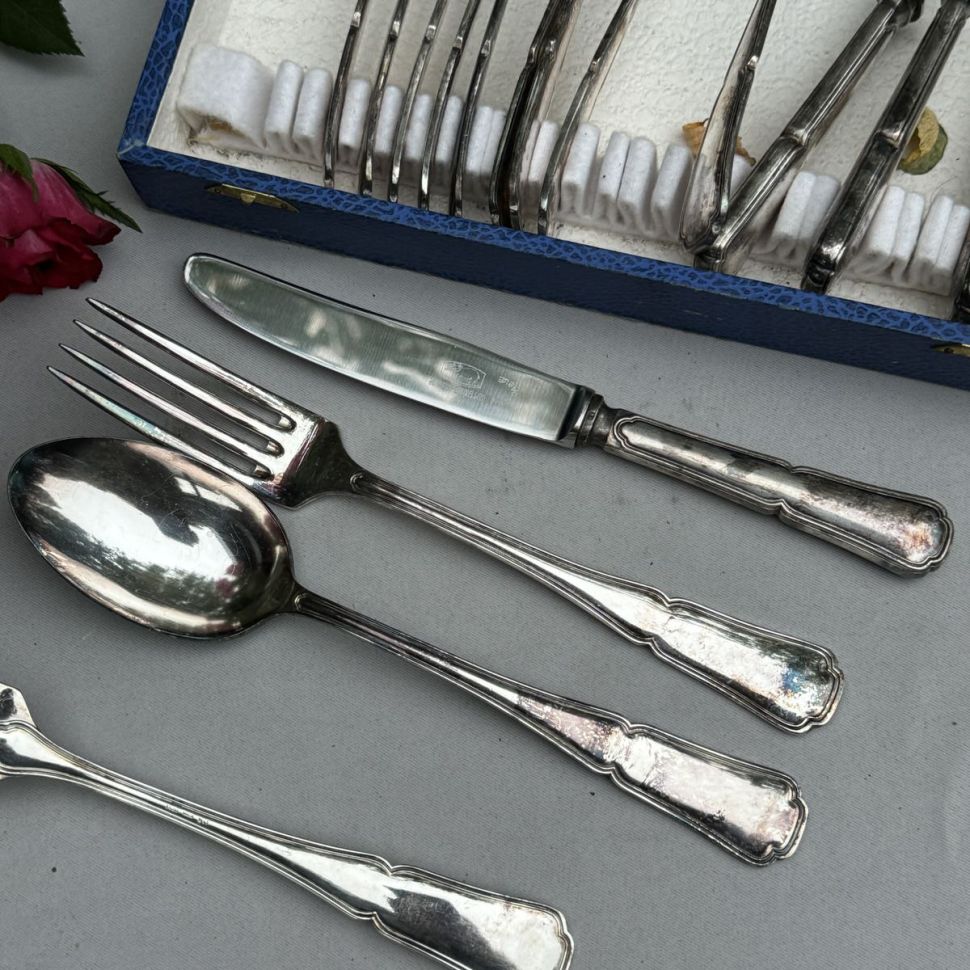 Ложка столовая 21 см Govaers Bruxelles серебрение сталь Бельгия