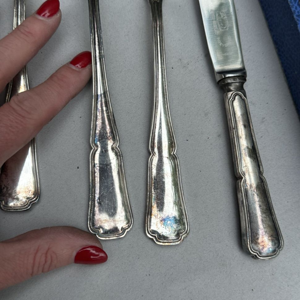 Ложка столовая 21 см Govaers Bruxelles серебрение сталь Бельгия