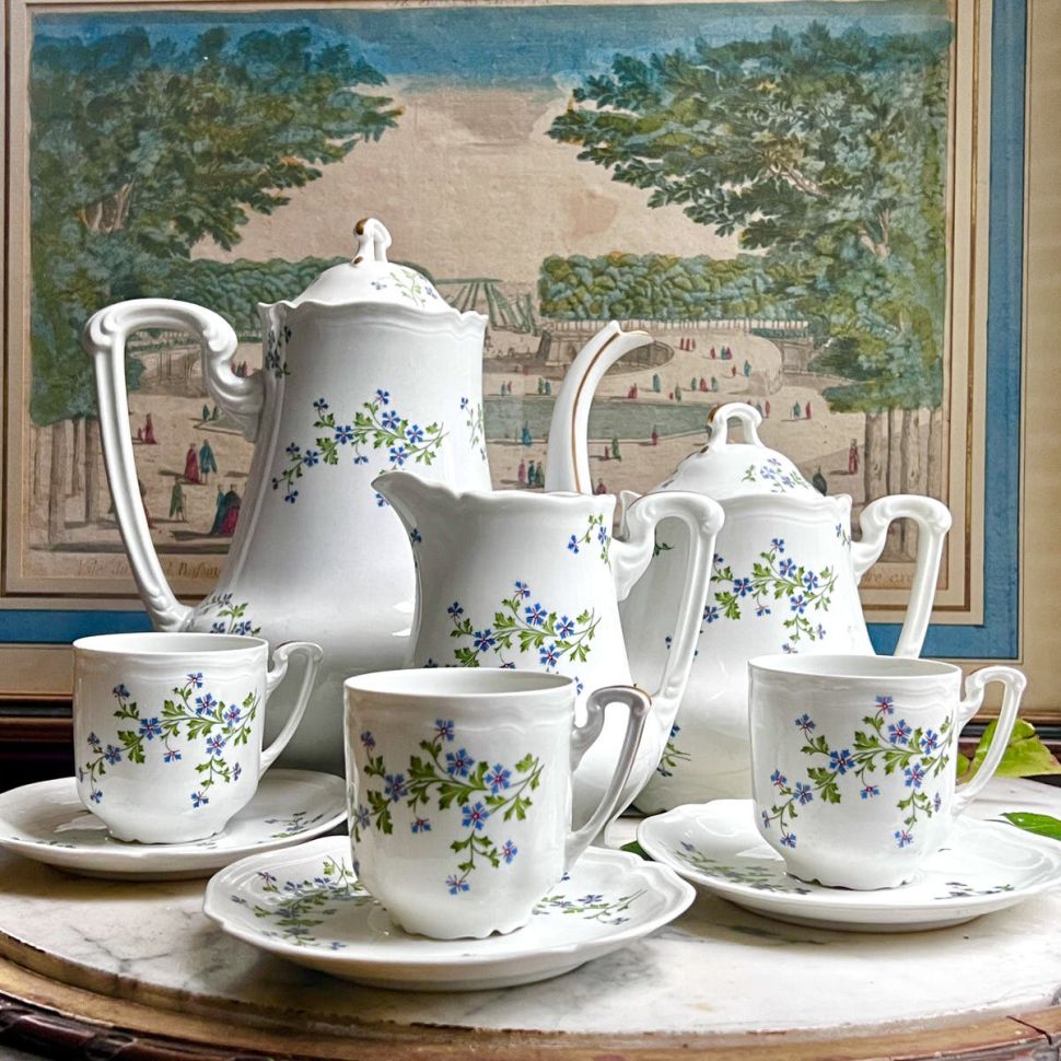 Кофейный сервиз на двоих Limoges Charles Martin 1930 гг. Франция 13 предметов