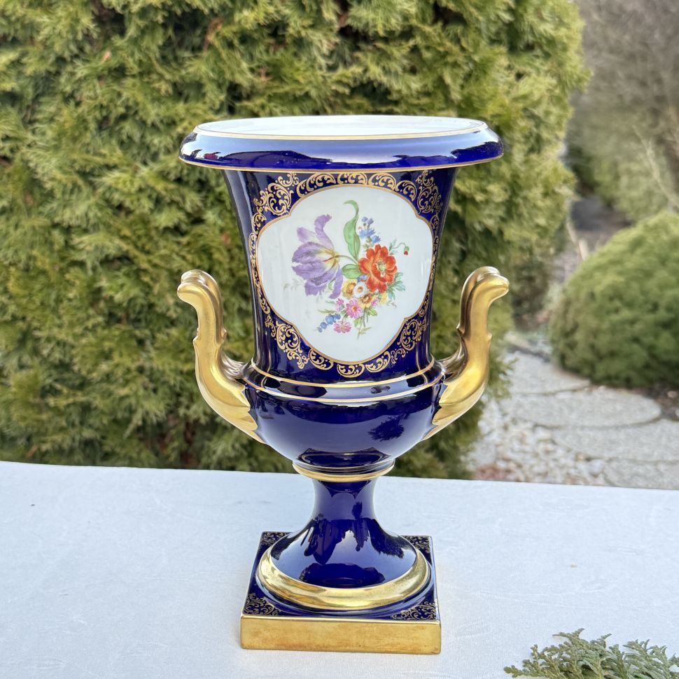 Ваза формы Медичи Lindner Мейсенский букет 25 см Германия