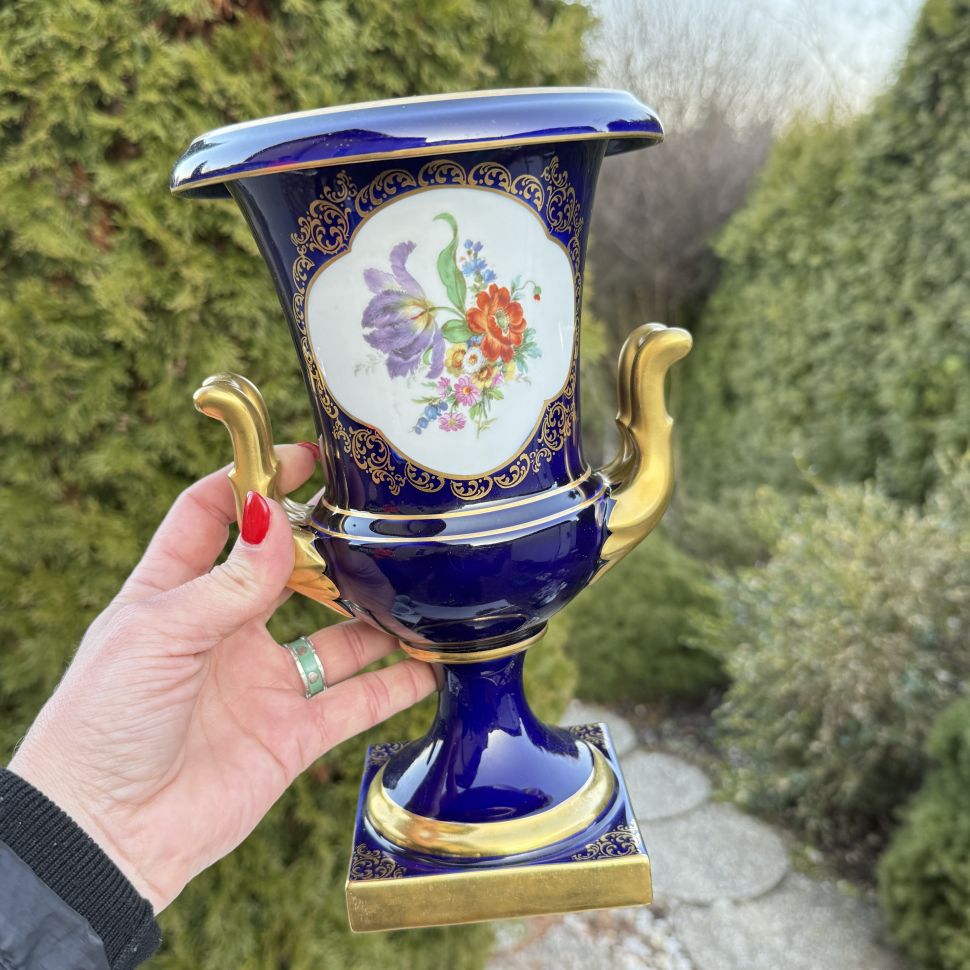 Ваза формы Медичи Lindner Мейсенский букет 25 см Германия