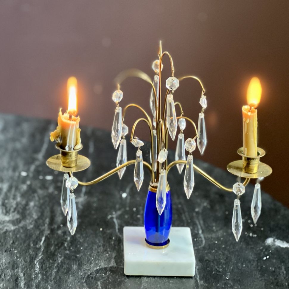 Подсвечник Жирандоль на мраморном основании 24 см