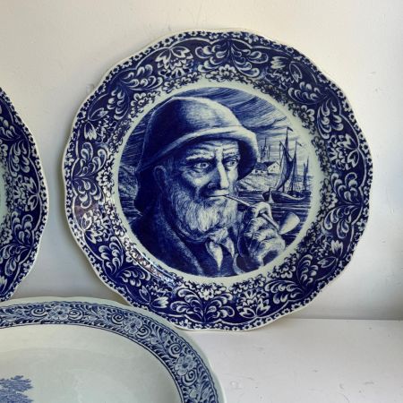 Тарелка блюдо Моряк Boch Freres La Louviere Delft 34 см Бельгия  