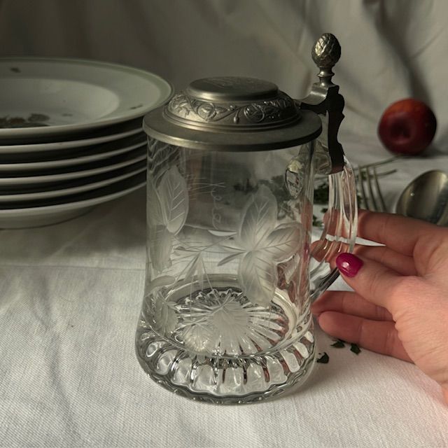 Кружка пивная 450 мл хрусталь олово Германия 