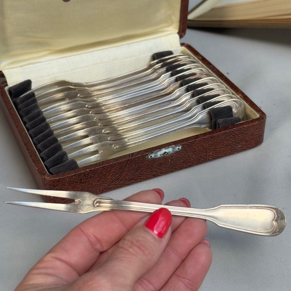 Вилка двузубец SFAM 15 см серебрение  Франция 