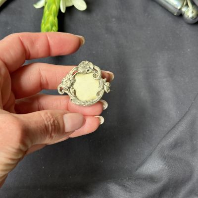 Брошь рамка Маки 3 см серебро Арнуво