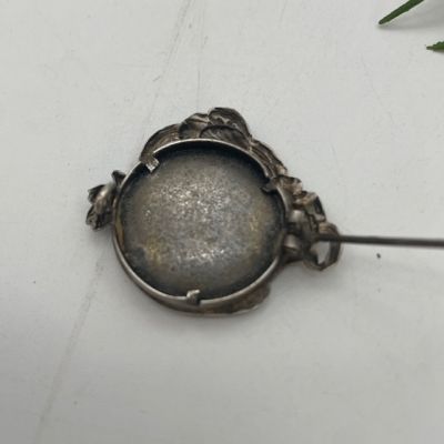 Брошь рамка Маки 3 см серебро Арнуво