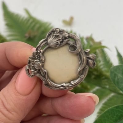 Брошь рамка Маки 3 см серебро Арнуво