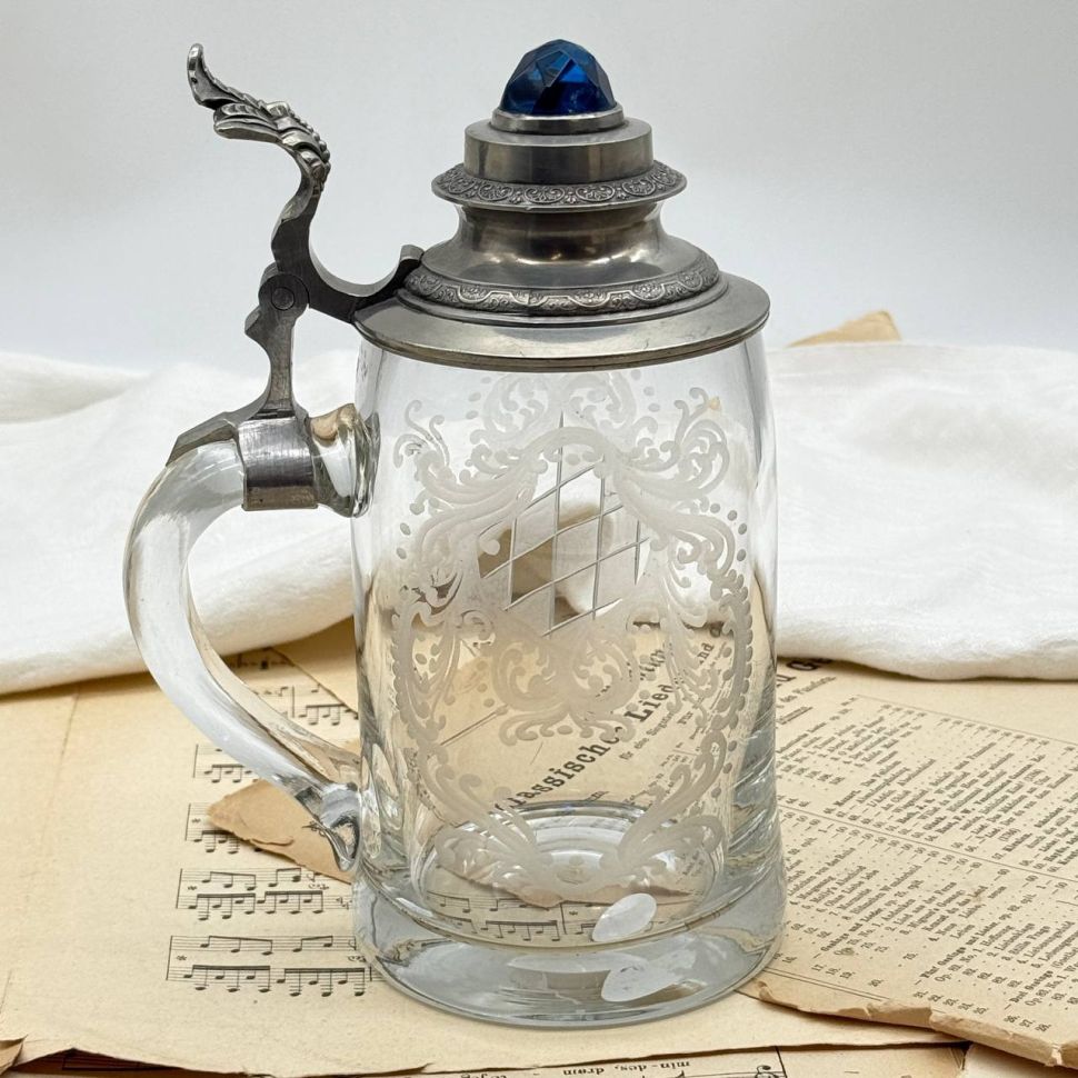 Кружка пивная 700 мл хрусталь олово Германия