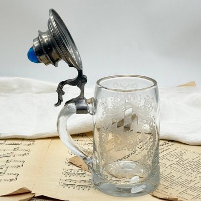 Кружка пивная 700 мл хрусталь олово Германия