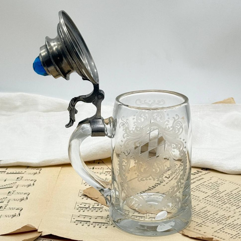 Кружка пивная 700 мл хрусталь олово Германия