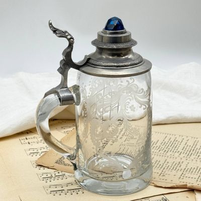 Кружка пивная 700 мл хрусталь олово Германия