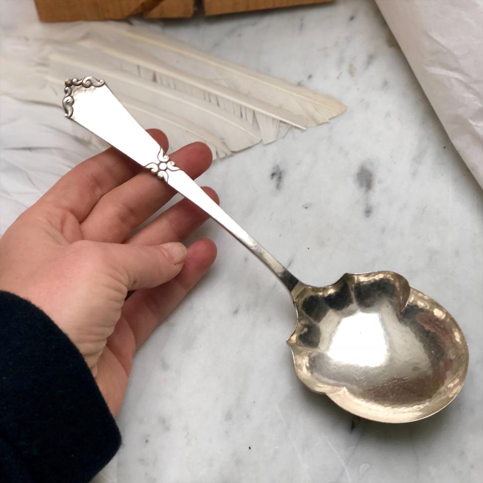 Ложка салатная мельхиоровая