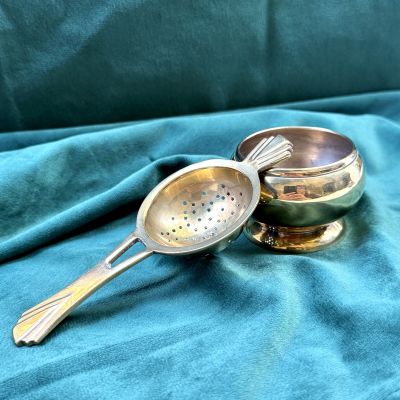 Ситечко для чая с подставкой 13 см Франция серебрение