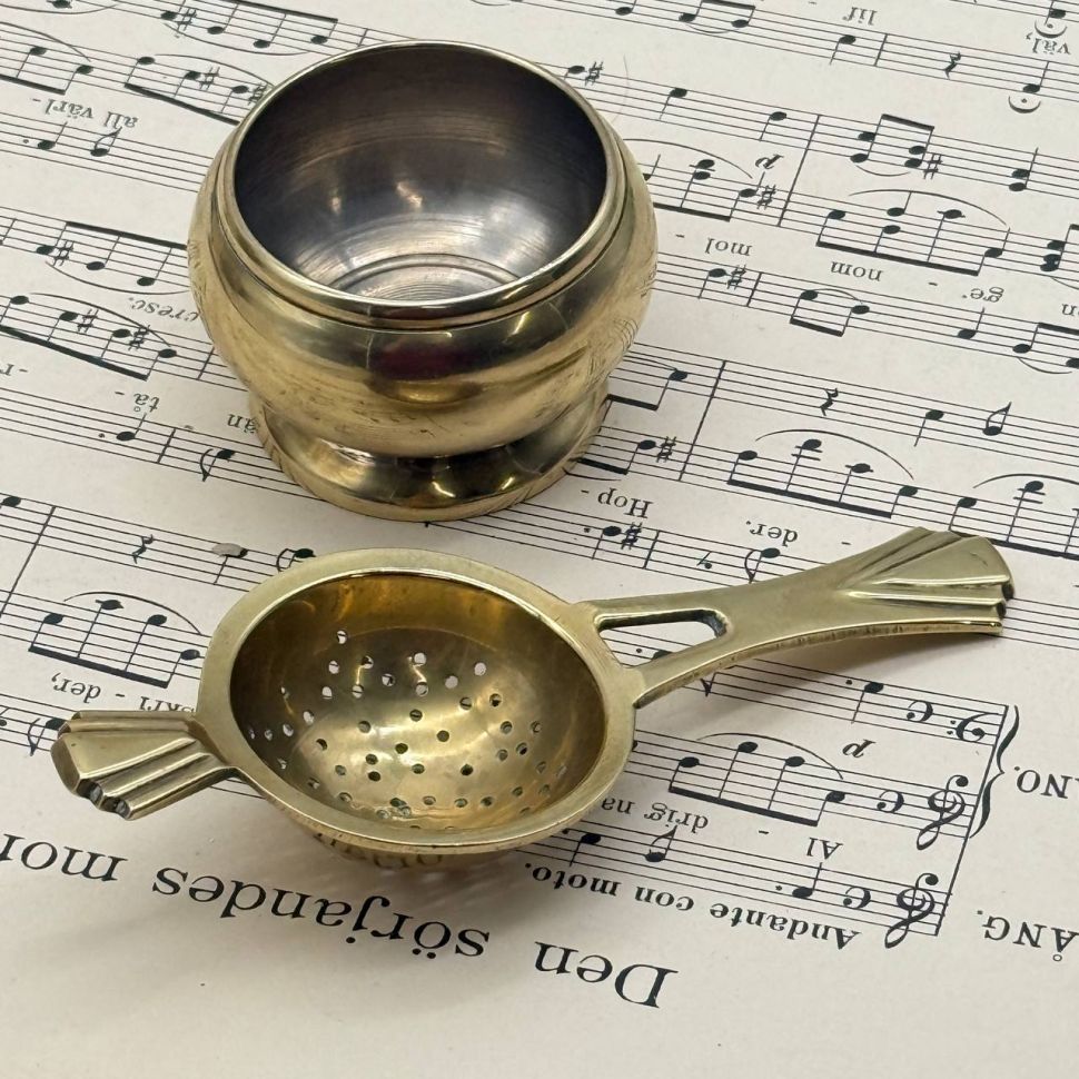 Ситечко для чая с подставкой 13 см Франция серебрение