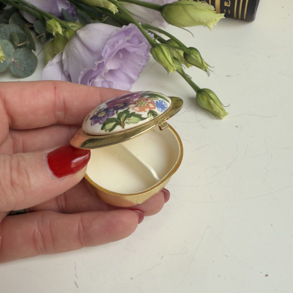 Шкатулка таблетница Осенний букет 5 см  