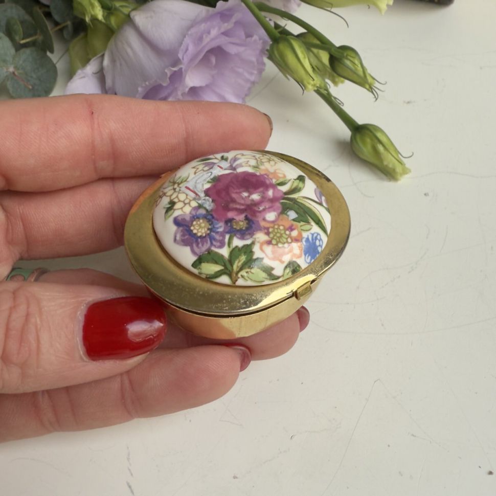 Шкатулка таблетница Осенний букет 5 см  