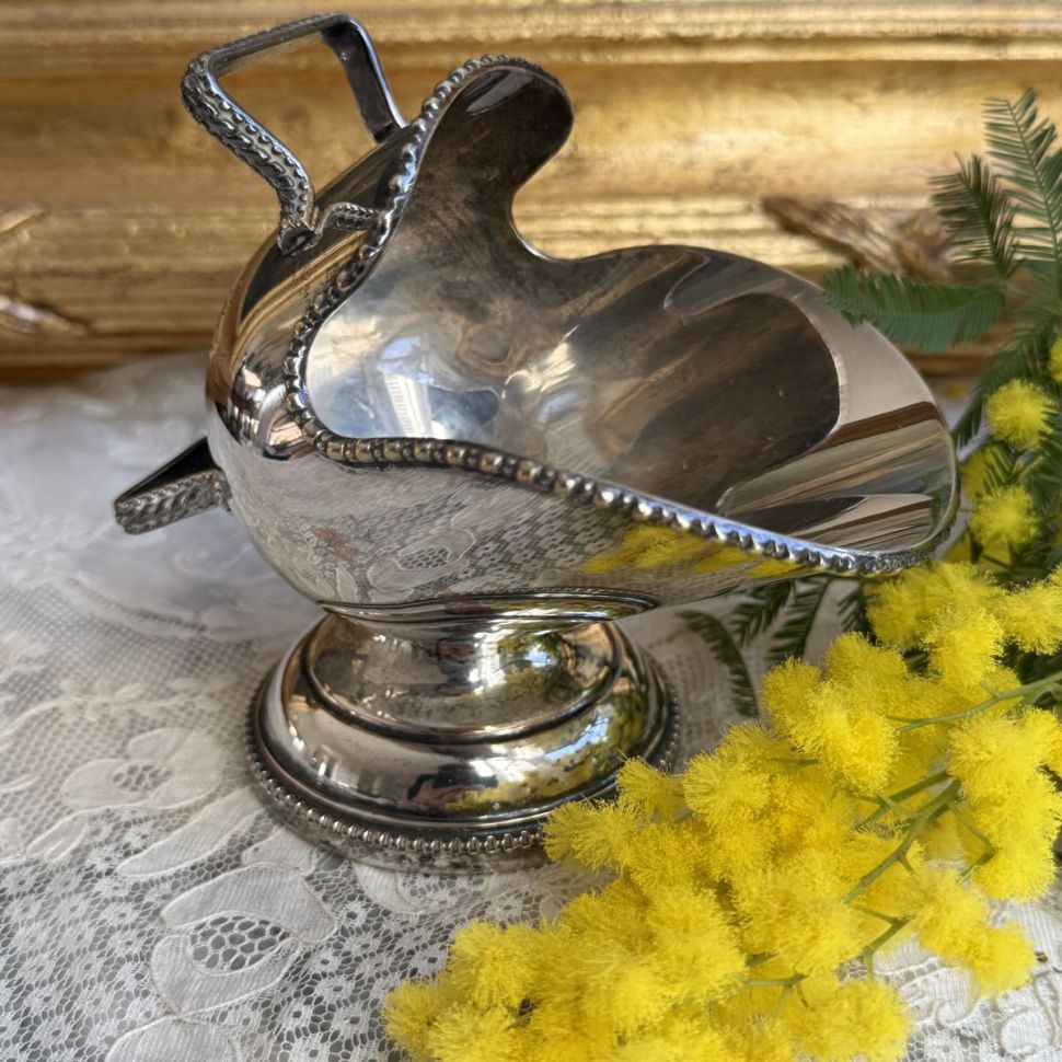 Сахарница зольник без ложки серебрение Англия