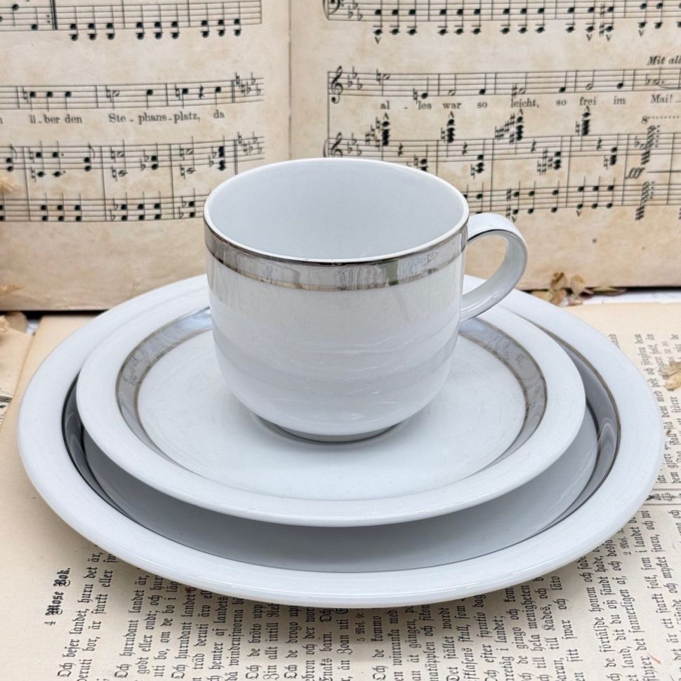 Чайное трио Winterling Серебряная кайма 220 мл Германия