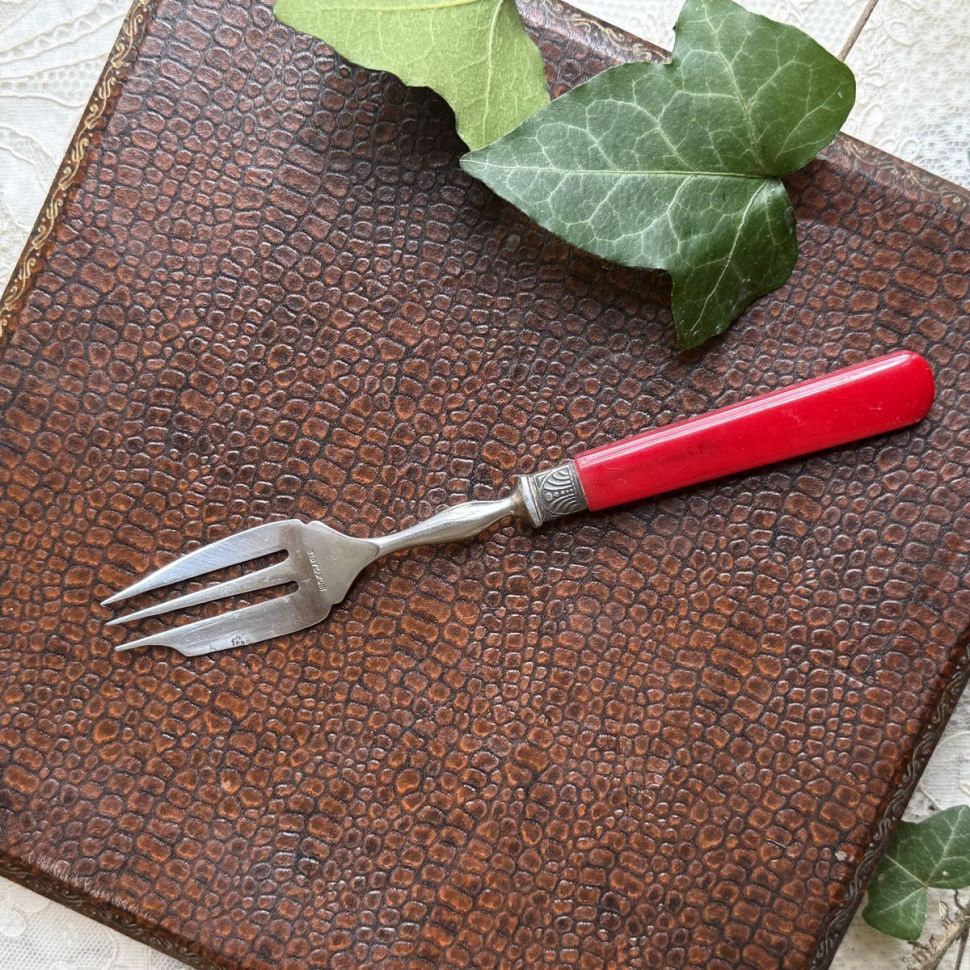 Вилка трезубец 17 см сталь бакелит Франция