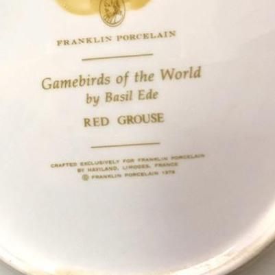 Тарелка Franklin Porcelain серии Gamebirds of the World  23 см 1979 г Франция