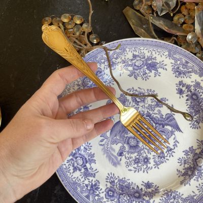 Вилка столовая 19 см Solingen 23/24 K позолота