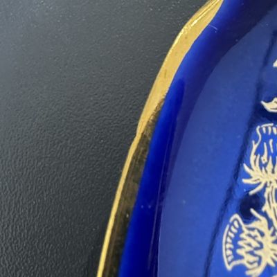 Тарелка блюдо Limoges 26 см кобальт ручная роспись Франция уценка