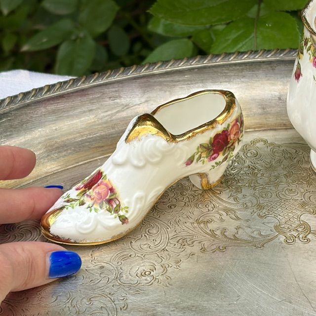 Розетка Royal Albert Old Country Roses 11 см Туфелька фарфор Англия