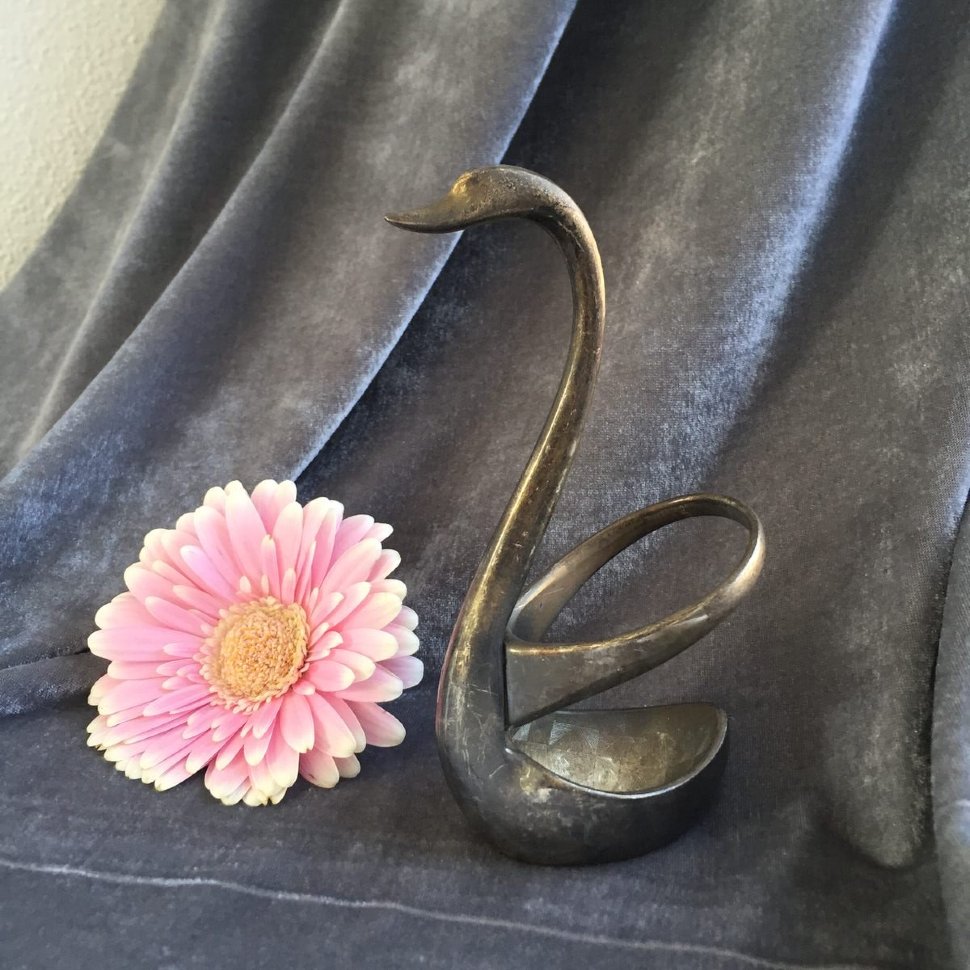 Лебедь подставка для приборов мельхиор