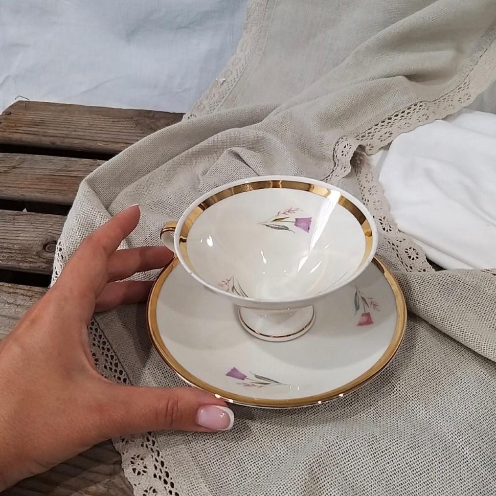 Чайная пара 125 мл Полевые цветы фарфор