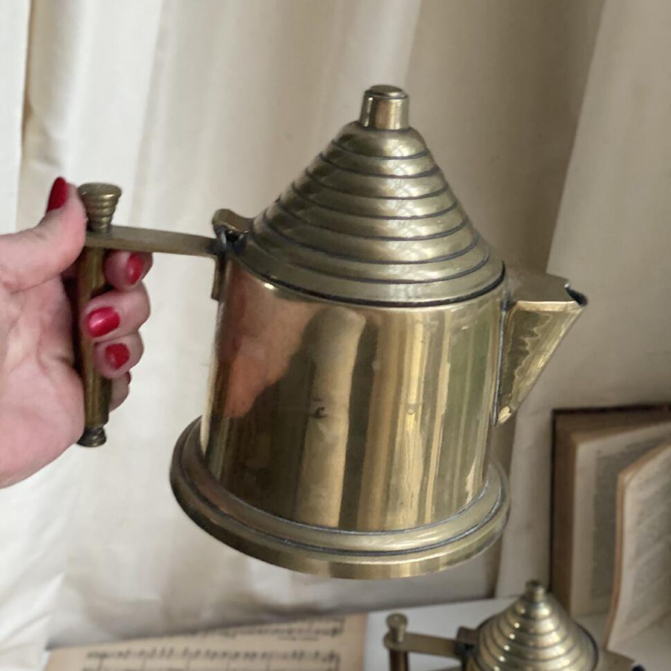 Чайник поздний Модерн латунь с серебрением 600 мл