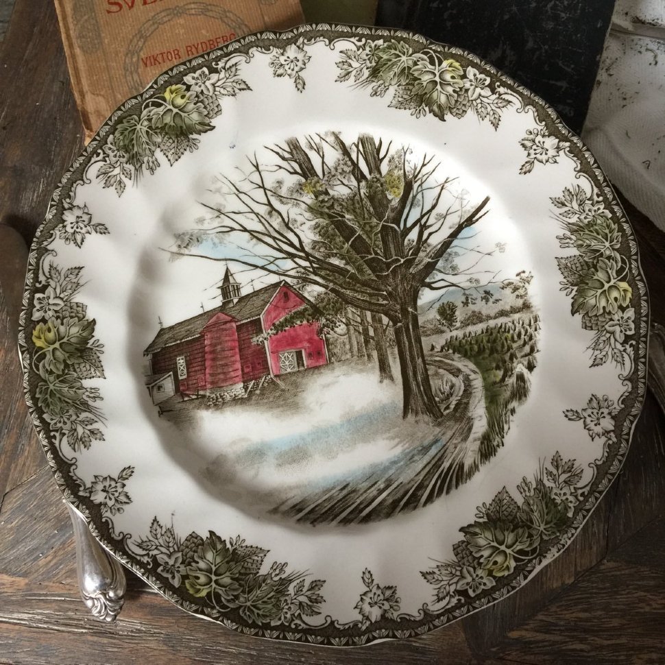 Тарелка блюдо Johnson Bros Англия «The Friendly Village» 27 см