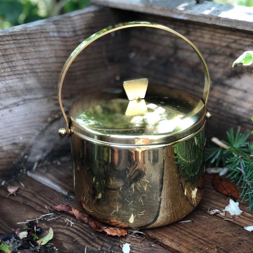 Ледница-термос с ручкой 15 см металл (повреждение пенопласта внутри)