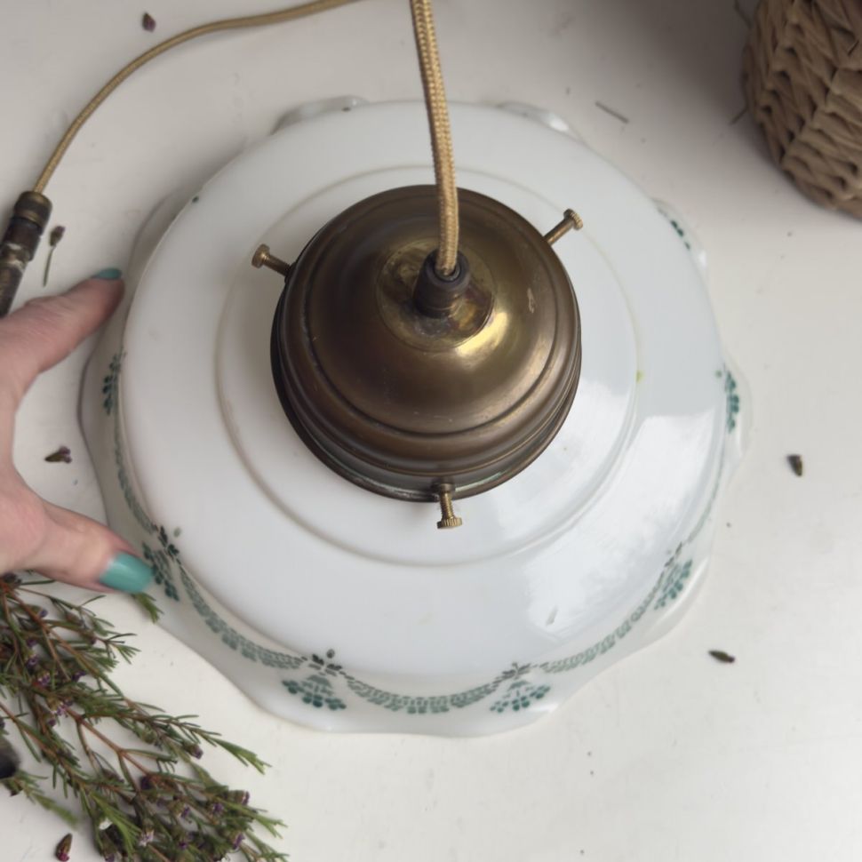 Люстра потолочная Ардеко 23 см стекло медь