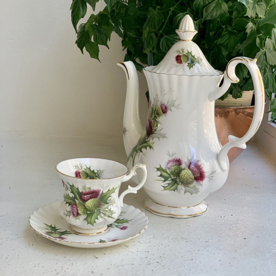 Кофейная пара Royal Albert Highland Thistle 150 мл Чертополох Англия