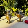 Сахарница и молочник серебрение по латуни набор 2 предмета 