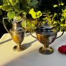Сахарница и молочник серебрение по латуни набор 2 предмета 