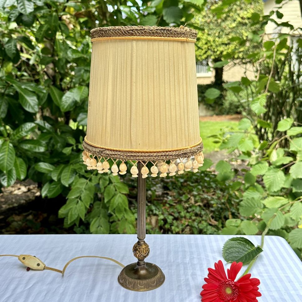 Лампа настольная с абажуром металл 45 см