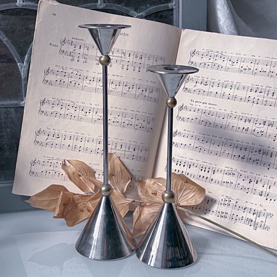 Подсвечник Конус 31 см мельхиор латунь