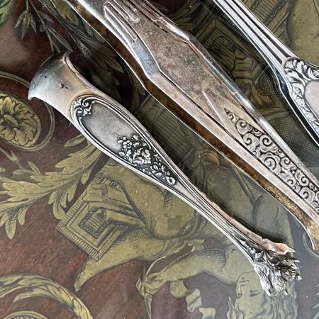 Щипцы для льда и сахара 11 см серебрение Франция