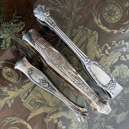 Щипцы для льда и сахара 11 см серебрение Франция