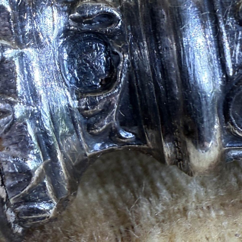 Ложка и вилка набор сервировочный ручка серебро Франция конец 19 века