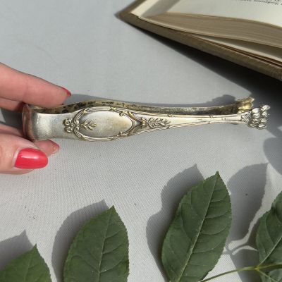 Щипцы для льда и сахара Львиные лапы 14 см серебрение Франция     